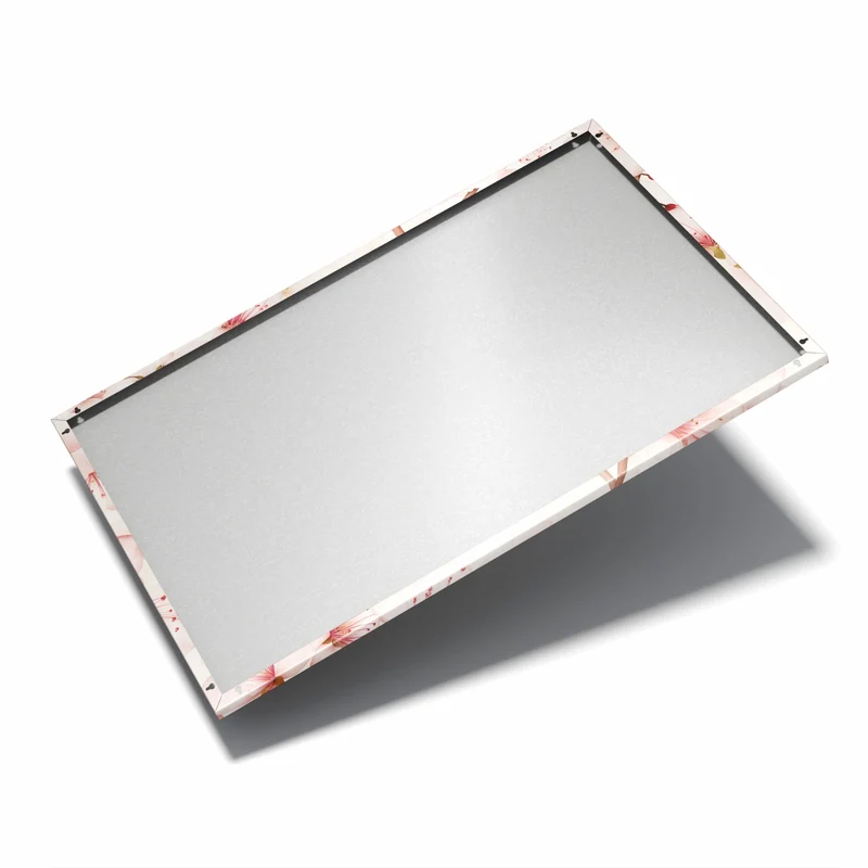 Metall Magnettafel - Kirschblüten auf Creme
