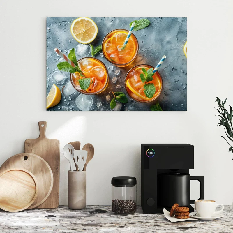 Metall Magnettafel - Drei Drinks mit Zitrone