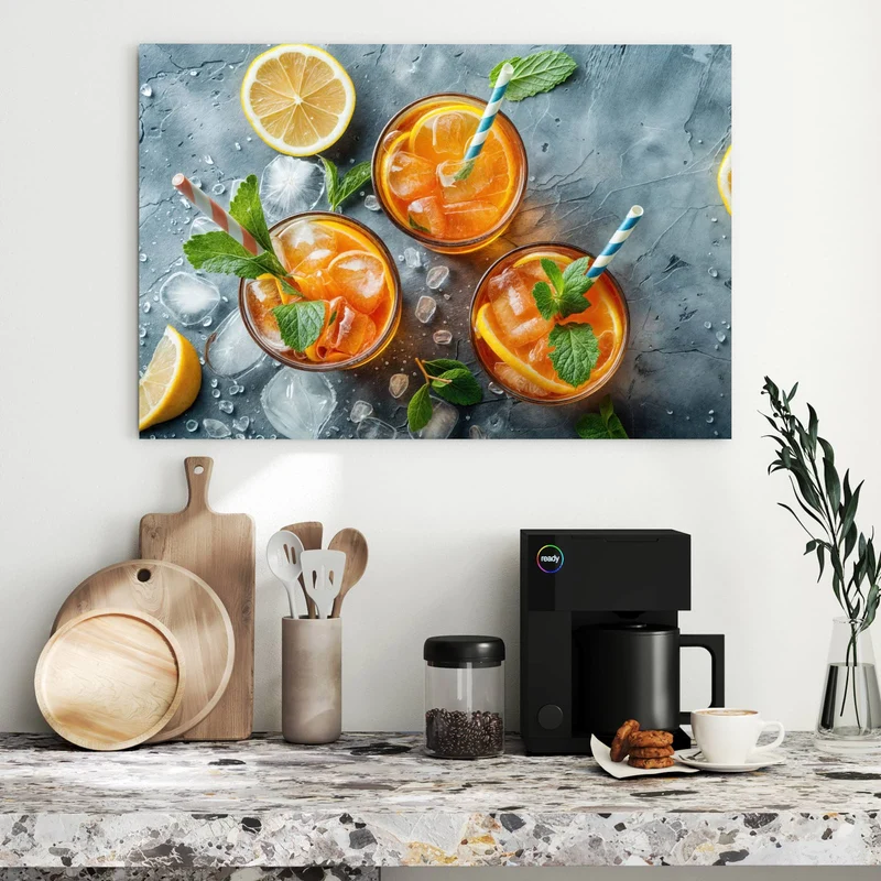 Metall Magnettafel - Drei Drinks mit Zitrone
