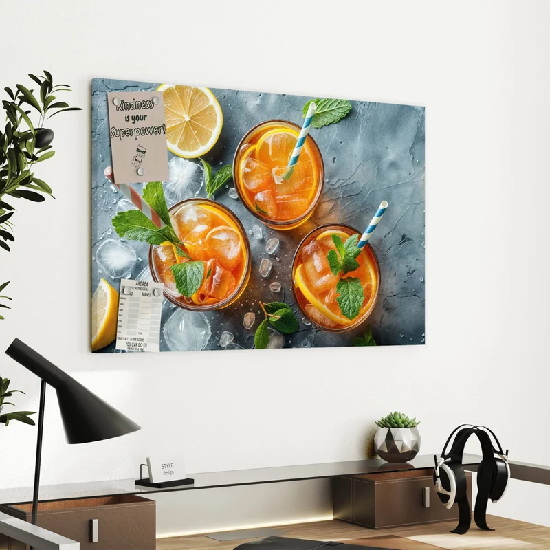 Metall Magnettafel - Drei Drinks mit Zitrone