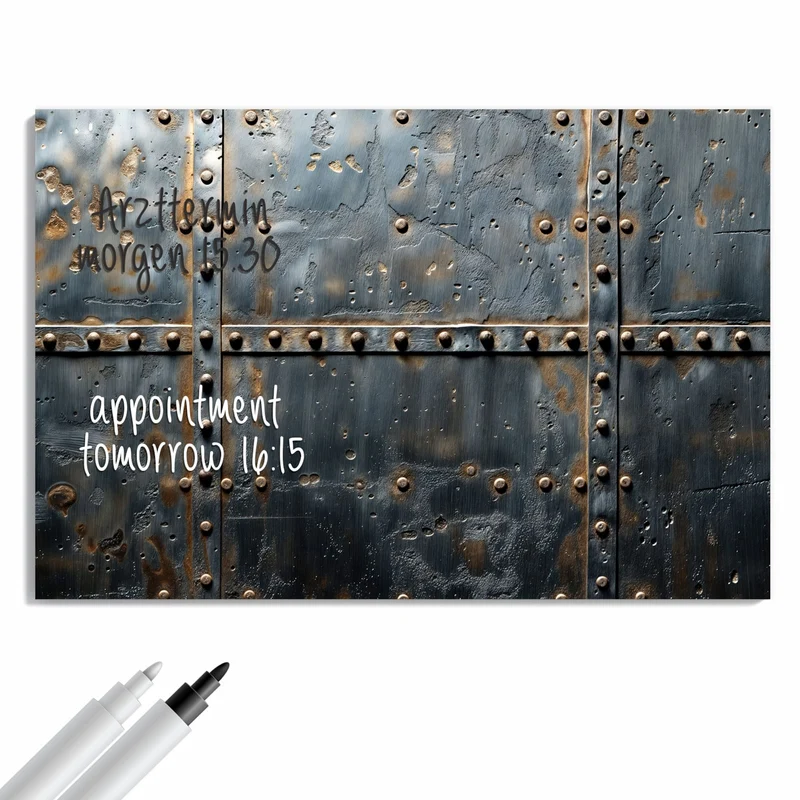 Metall Magnettafel - Stahl mit Nieten