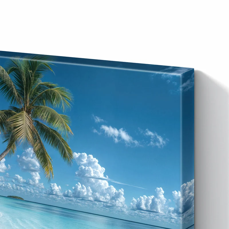 Metall Magnettafel - Zwei Palmen am Meer