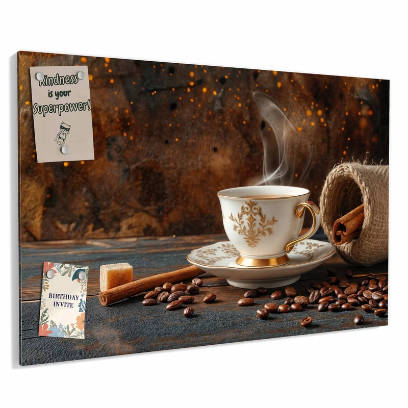 Metall Magnettafel - Kaffee und Zimt