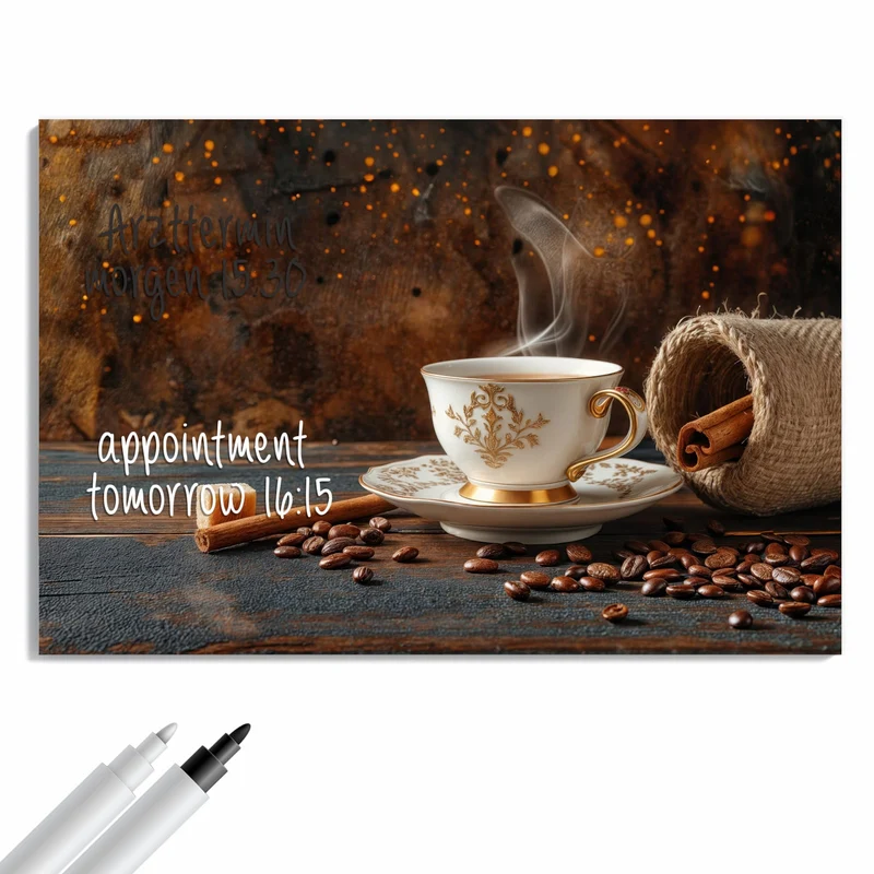 Metall Magnettafel - Kaffee und Zimt