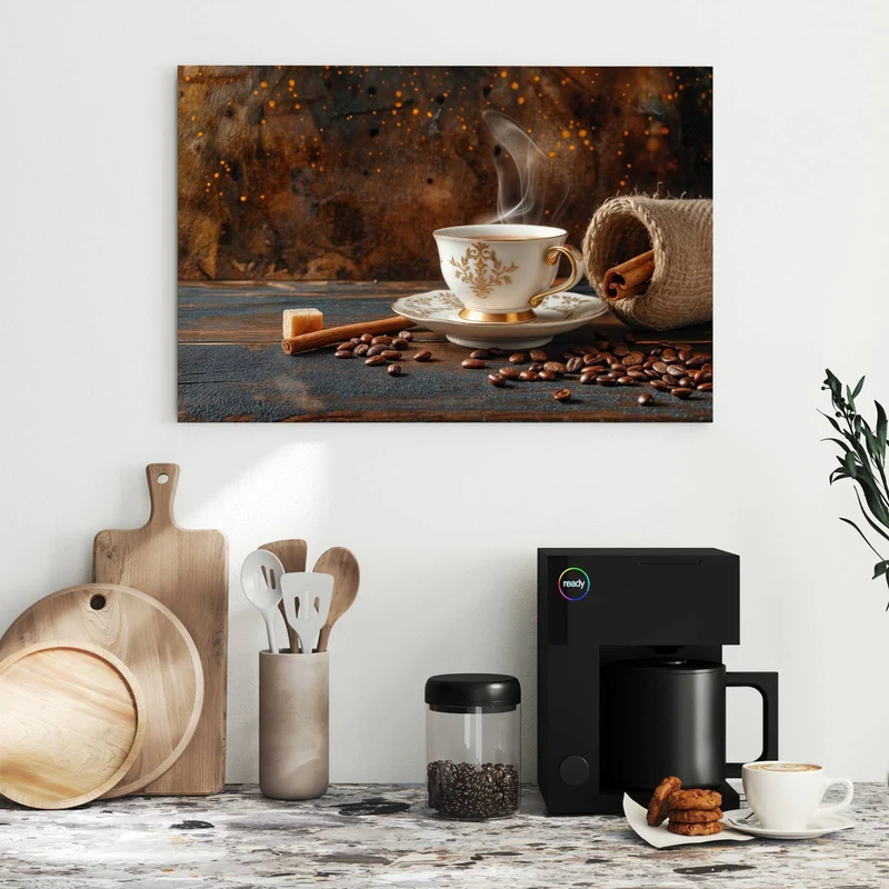 Metall Magnettafel - Kaffee und Zimt