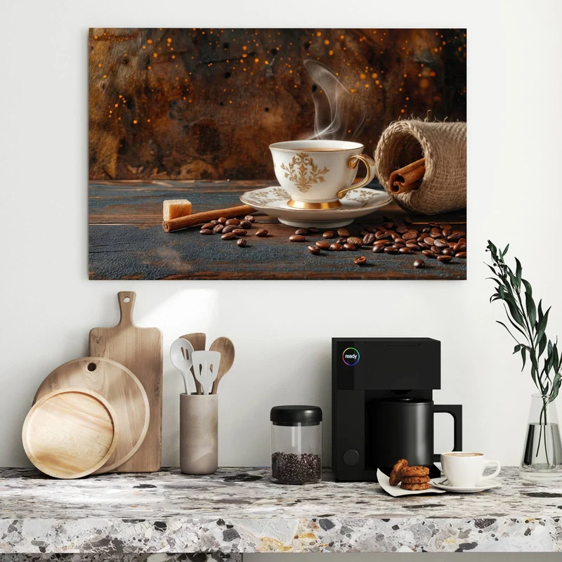 Metall Magnettafel - Kaffee und Zimt