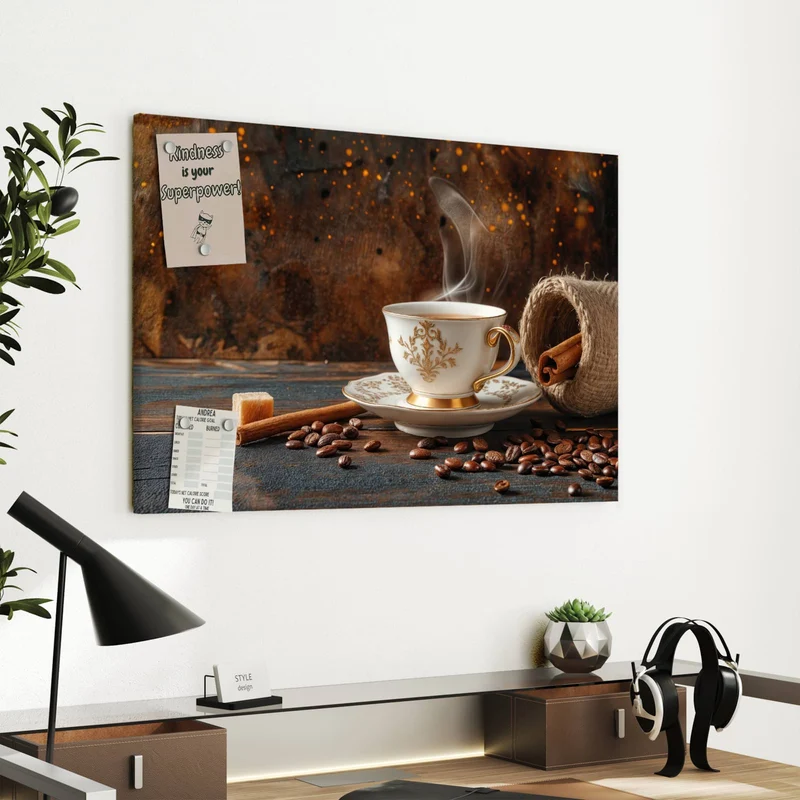 Metall Magnettafel - Kaffee und Zimt