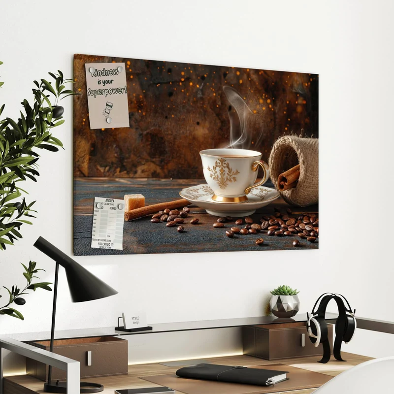 Metall Magnettafel - Kaffee und Zimt