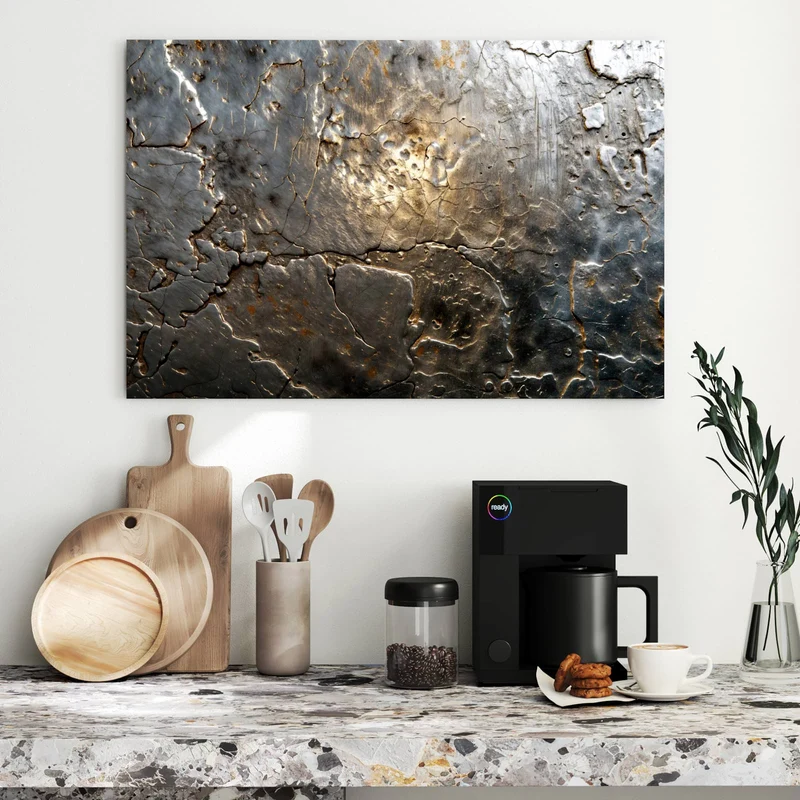 Metall Magnettafel - Rissiges Metall