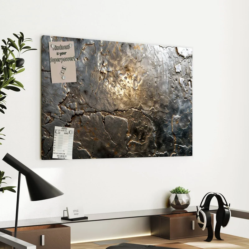 Metall Magnettafel - Rissiges Metall