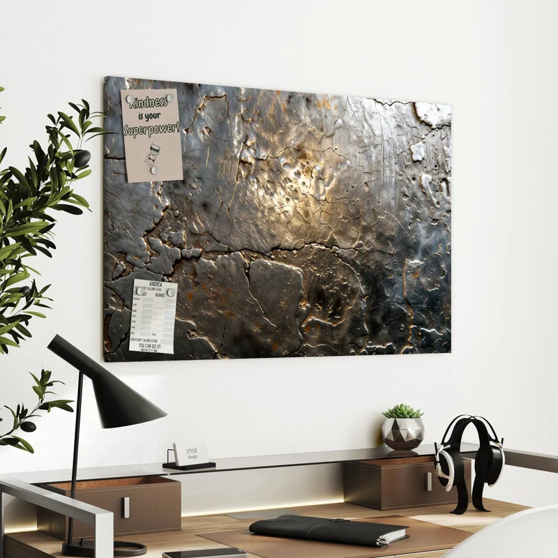 Metall Magnettafel - Rissiges Metall