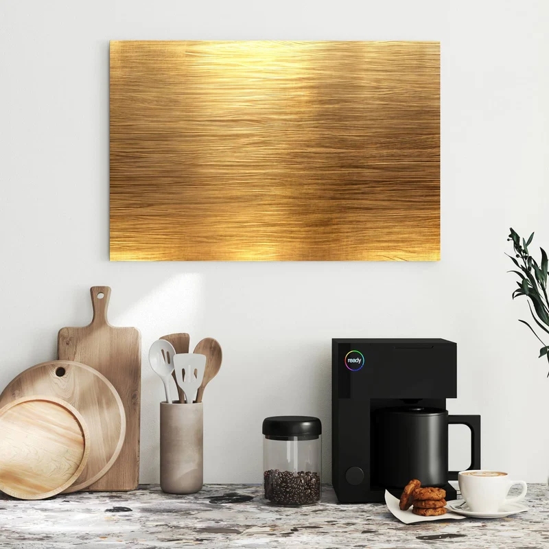 Metall Magnettafel - Gebürstetes Gold