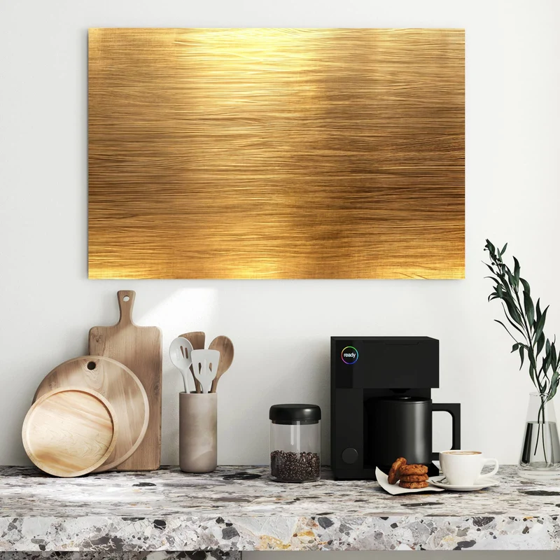 Metall Magnettafel - Gebürstetes Gold
