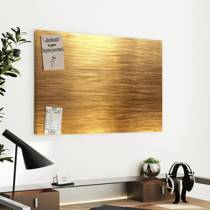 Metall Magnettafel - Gebürstetes Gold