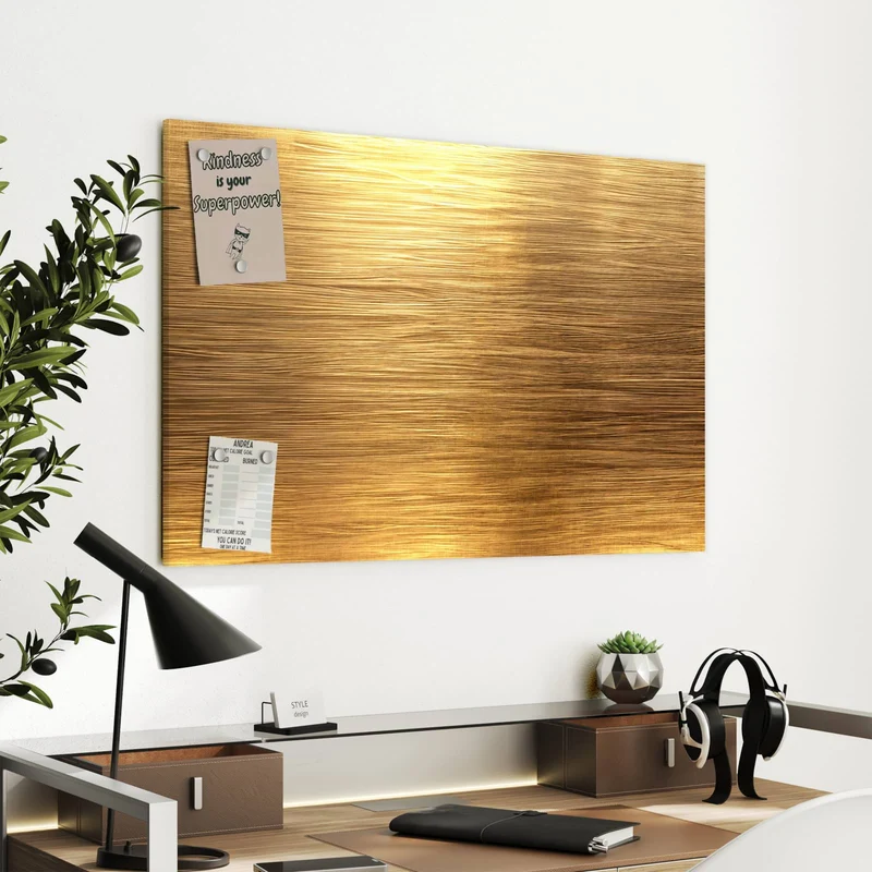 Metall Magnettafel - Gebürstetes Gold