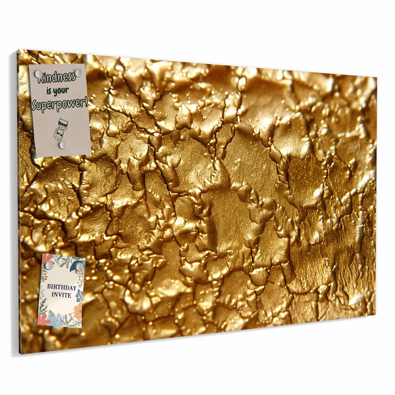 Metall Magnettafel - Rissiges Gold