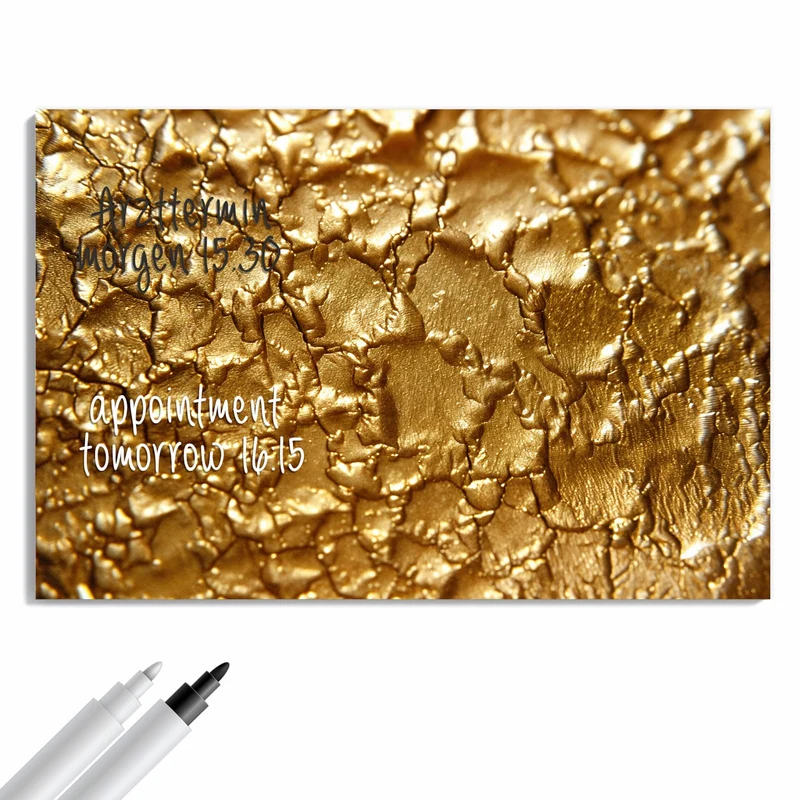Metall Magnettafel - Rissiges Gold