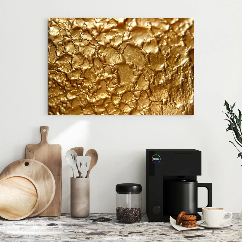 Metall Magnettafel - Rissiges Gold
