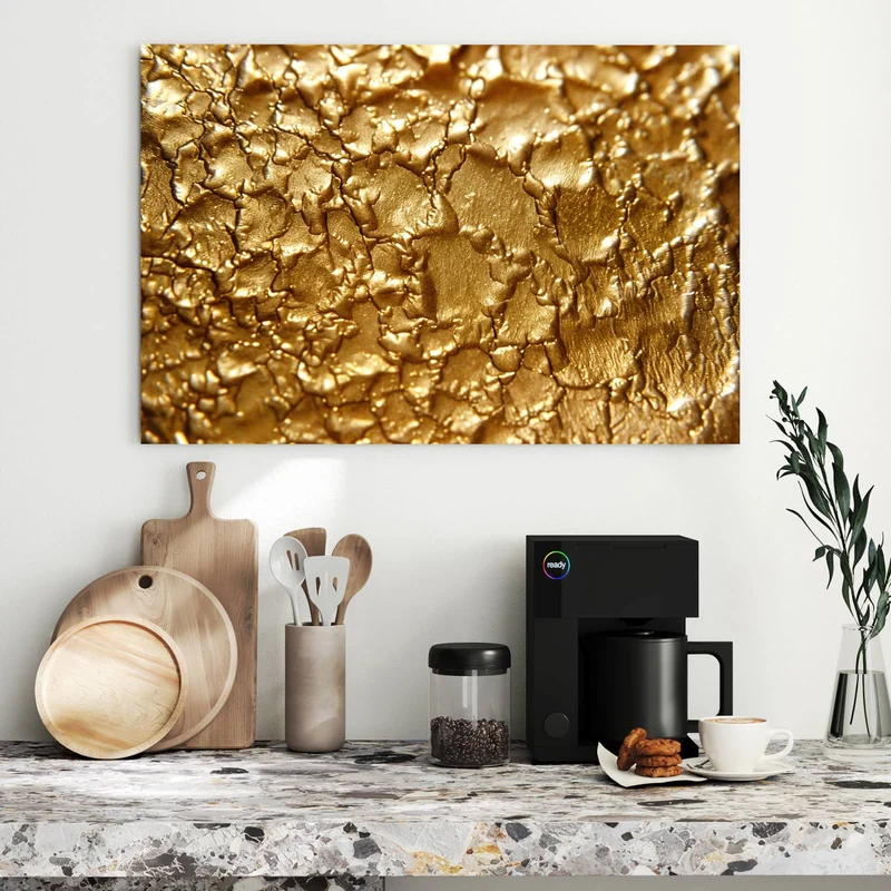 Metall Magnettafel - Rissiges Gold