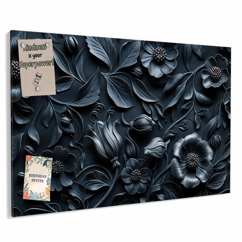 Metall Magnettafel - Relief in Anthrazitblau