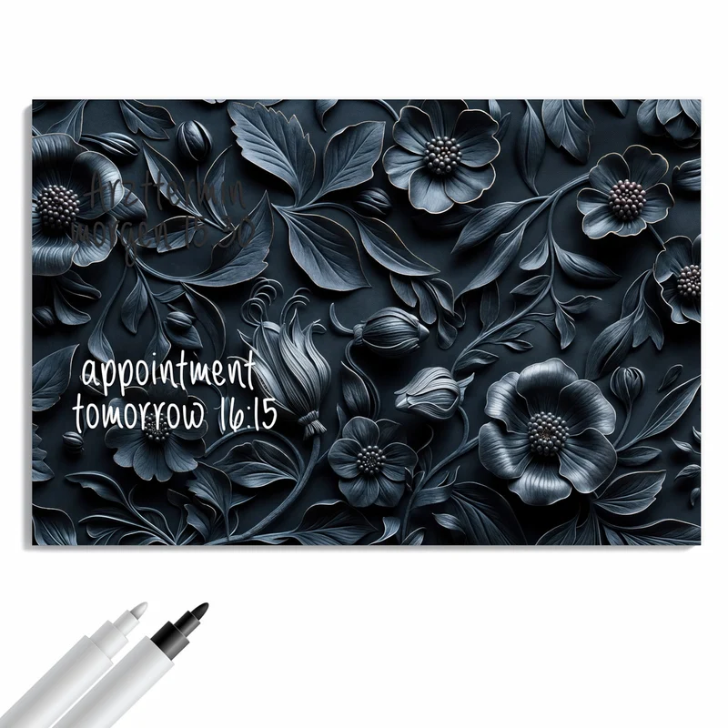 Metall Magnettafel - Relief in Anthrazitblau