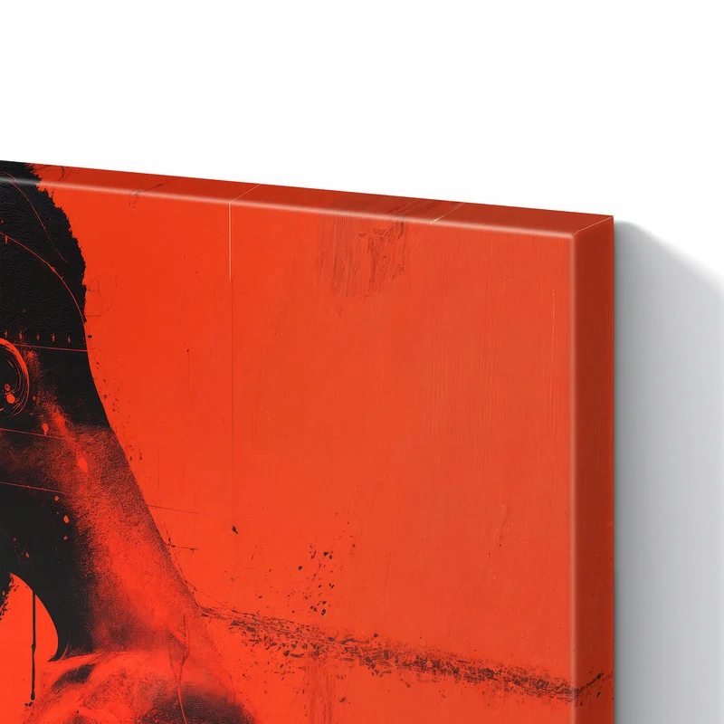 Metall Magnettafel - Silhouette vor Rot