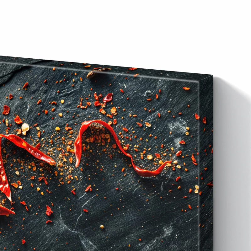 Metall Magnettafel - Chili auf Schiefer