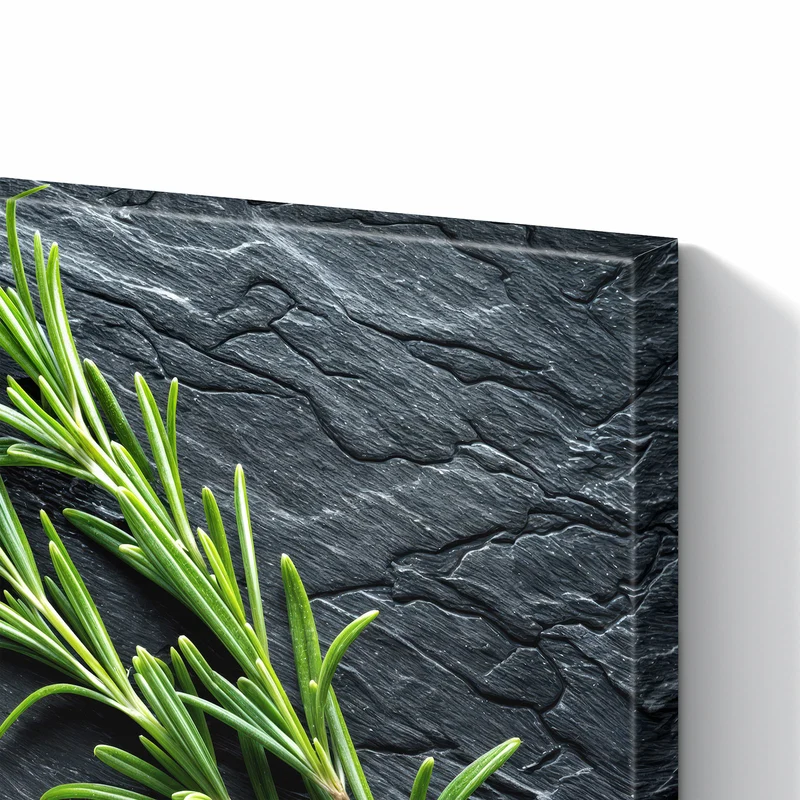 Metall Magnettafel - Rosmarin auf Schiefer