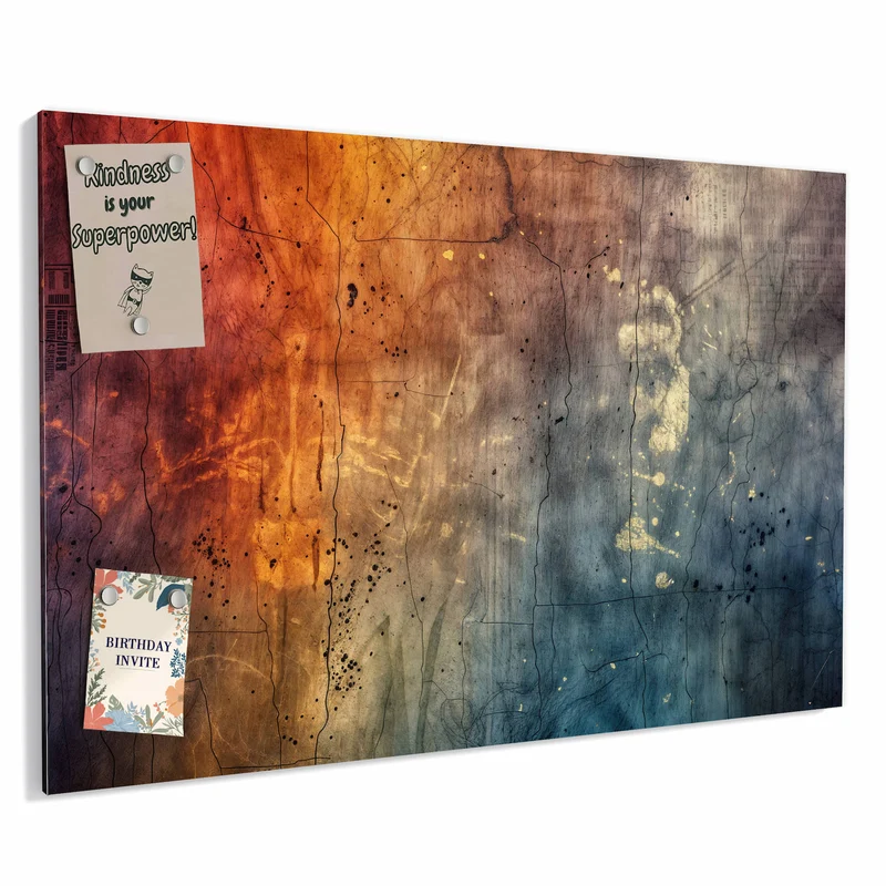 Metall Magnettafel - Rostrot und Blaugrau
