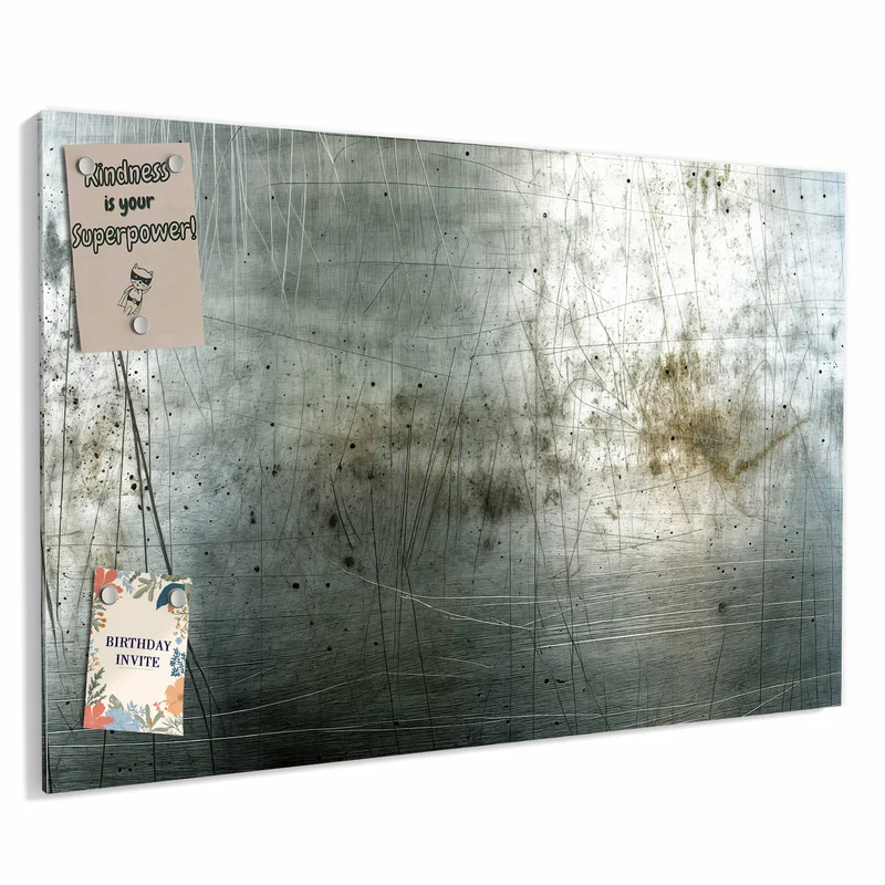 Metall Magnettafel - Zerkratzter Stahl