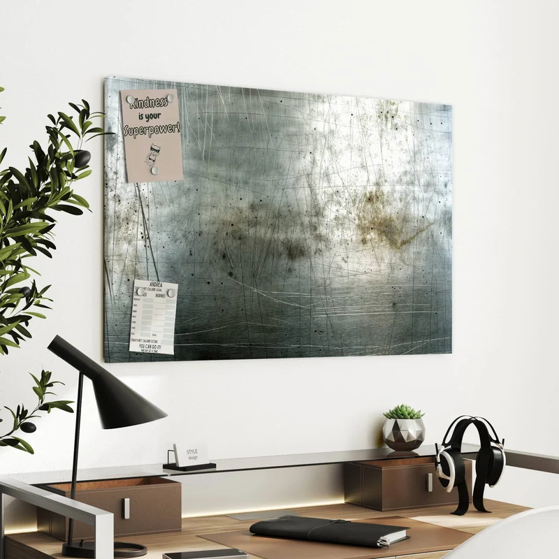 Metall Magnettafel - Zerkratzter Stahl