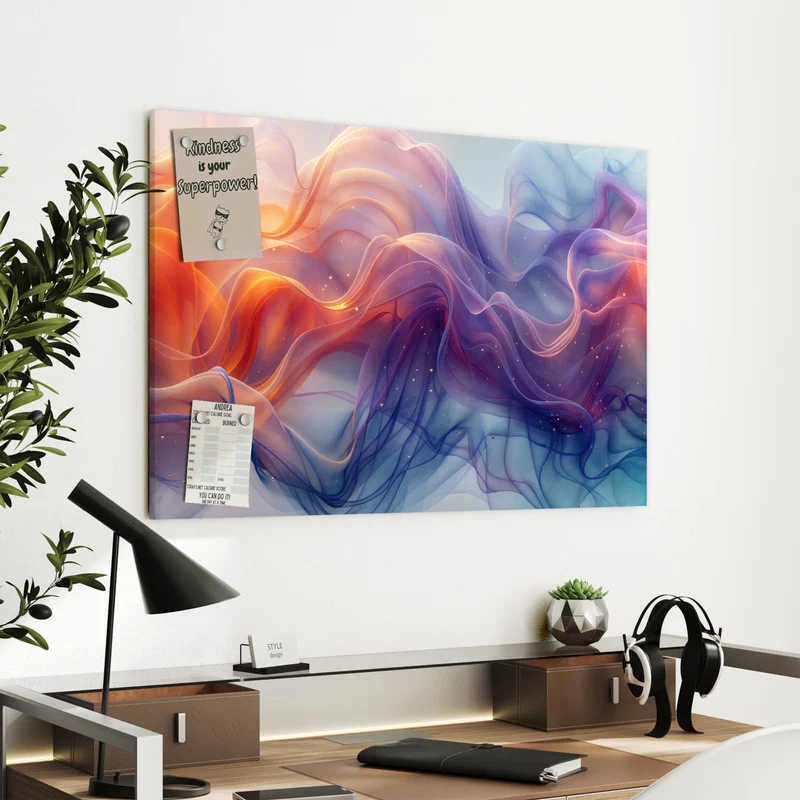 Metall Magnettafel - Seidenbänder in Orange