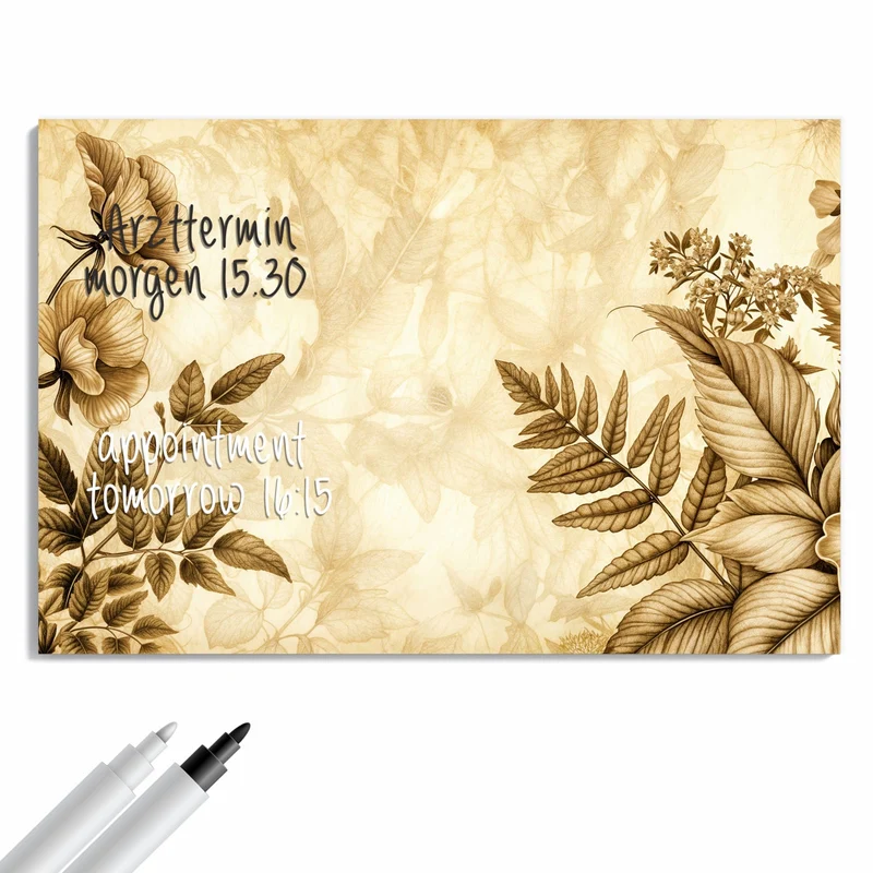 Metall Magnettafel - Botanik in Sepia