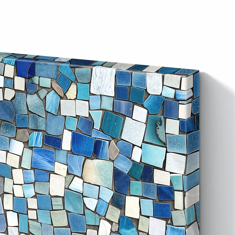 Metall Magnettafel - Blaues Mosaik