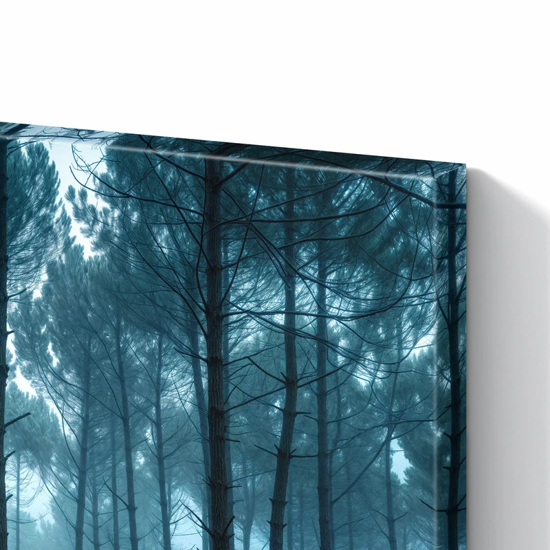 Metall Magnettafel - Nebeliger Wald