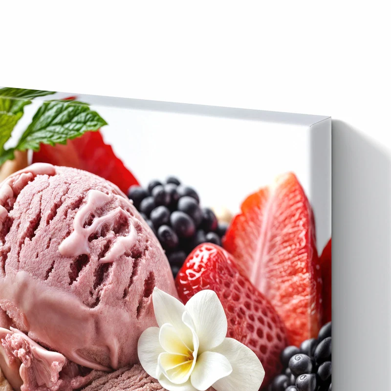 Metall Magnettafel - Eiskugeln mit Beeren