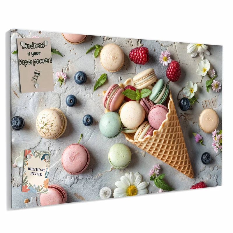 Metall Magnettafel - Macarons in der Waffel