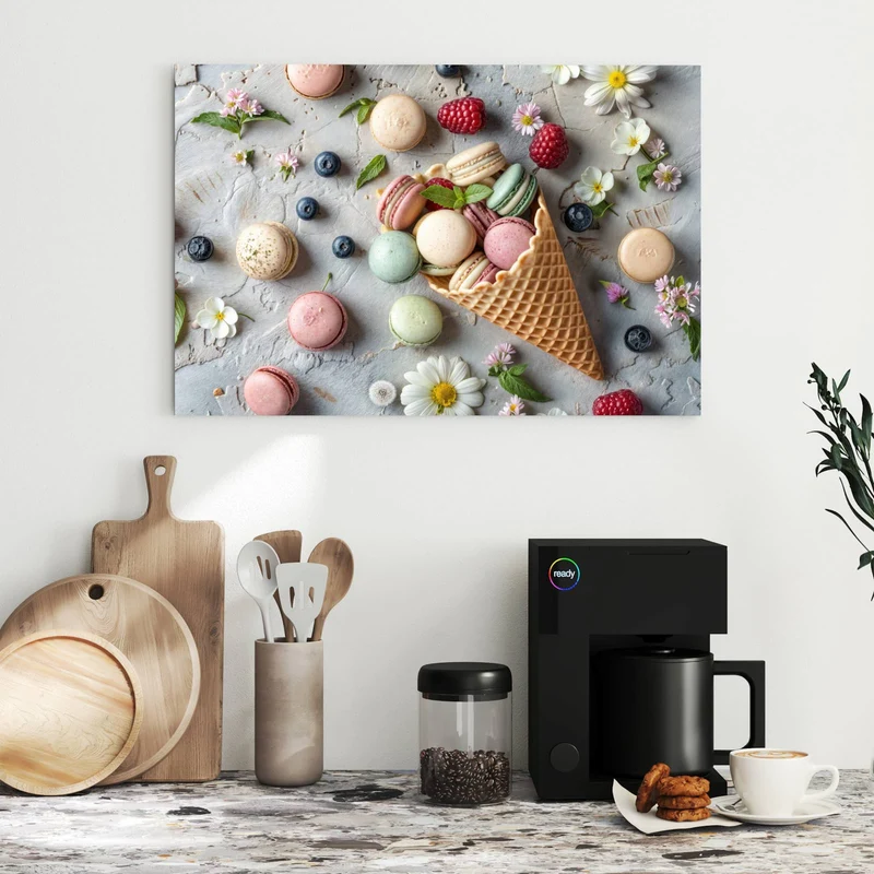 Metall Magnettafel - Macarons in der Waffel