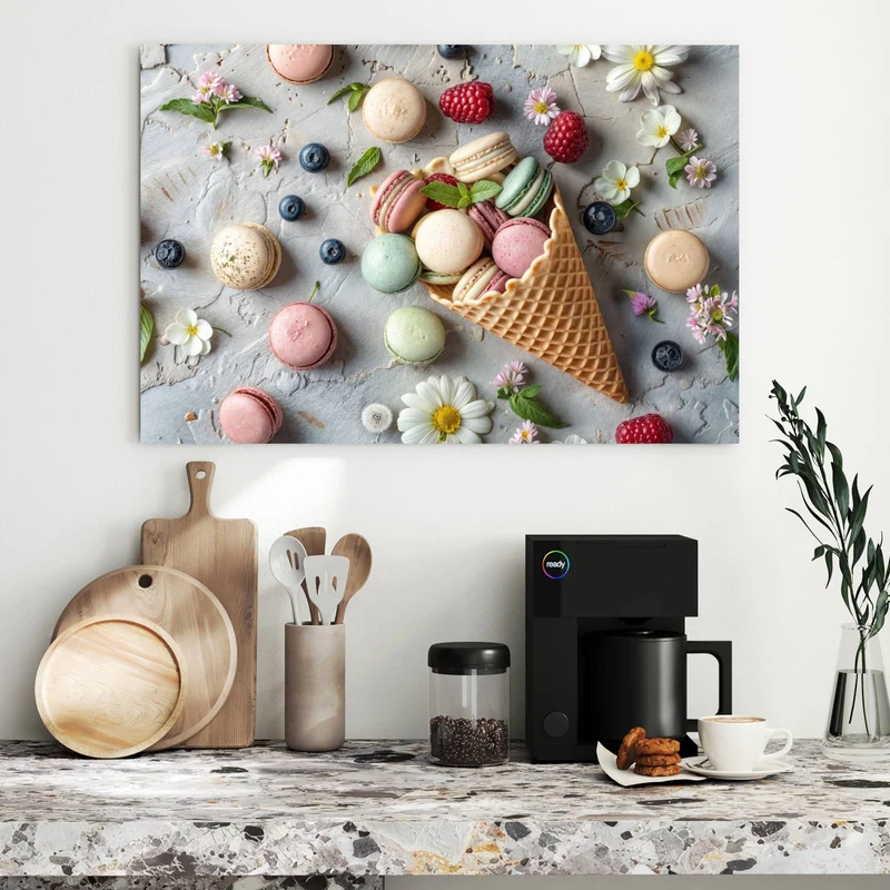 Metall Magnettafel - Macarons in der Waffel