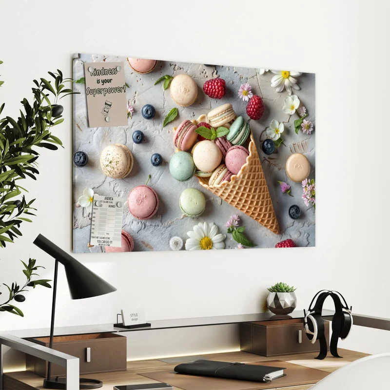 Metall Magnettafel - Macarons in der Waffel
