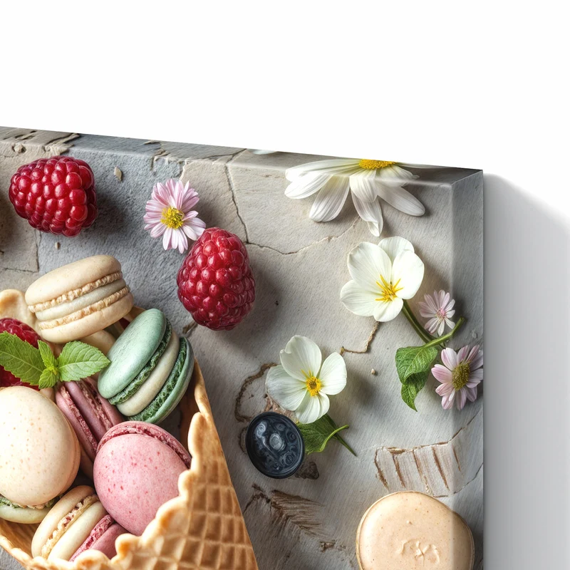 Metall Magnettafel - Macarons in der Waffel