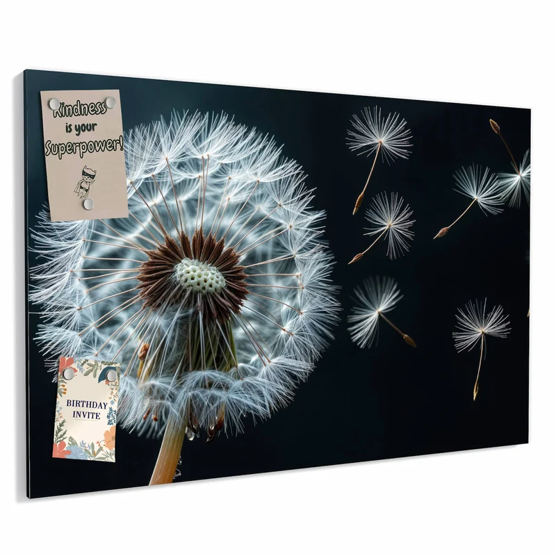 Metall Magnettafel - Fliegende Pusteblume