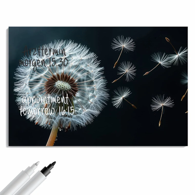 Metall Magnettafel - Fliegende Pusteblume