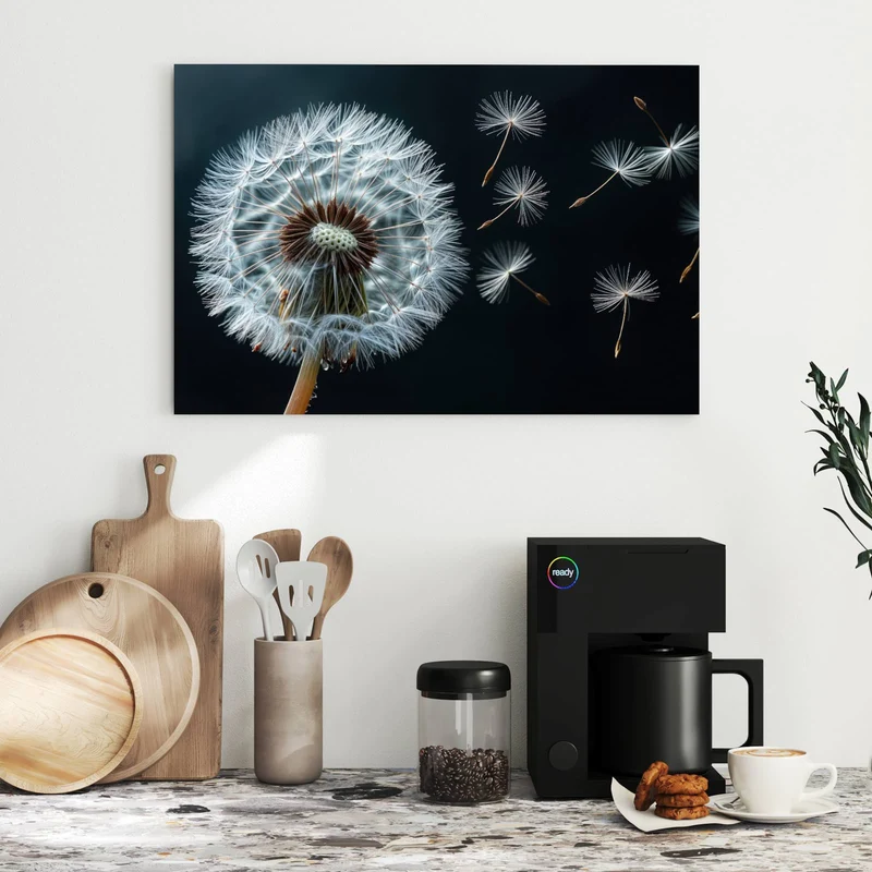 Metall Magnettafel - Fliegende Pusteblume