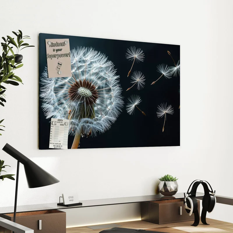 Metall Magnettafel - Fliegende Pusteblume