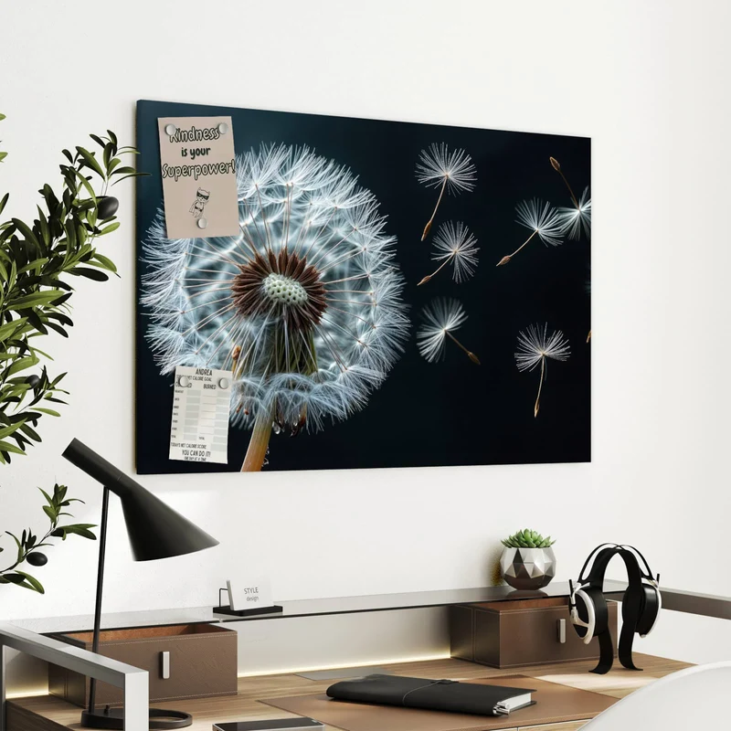 Metall Magnettafel - Fliegende Pusteblume