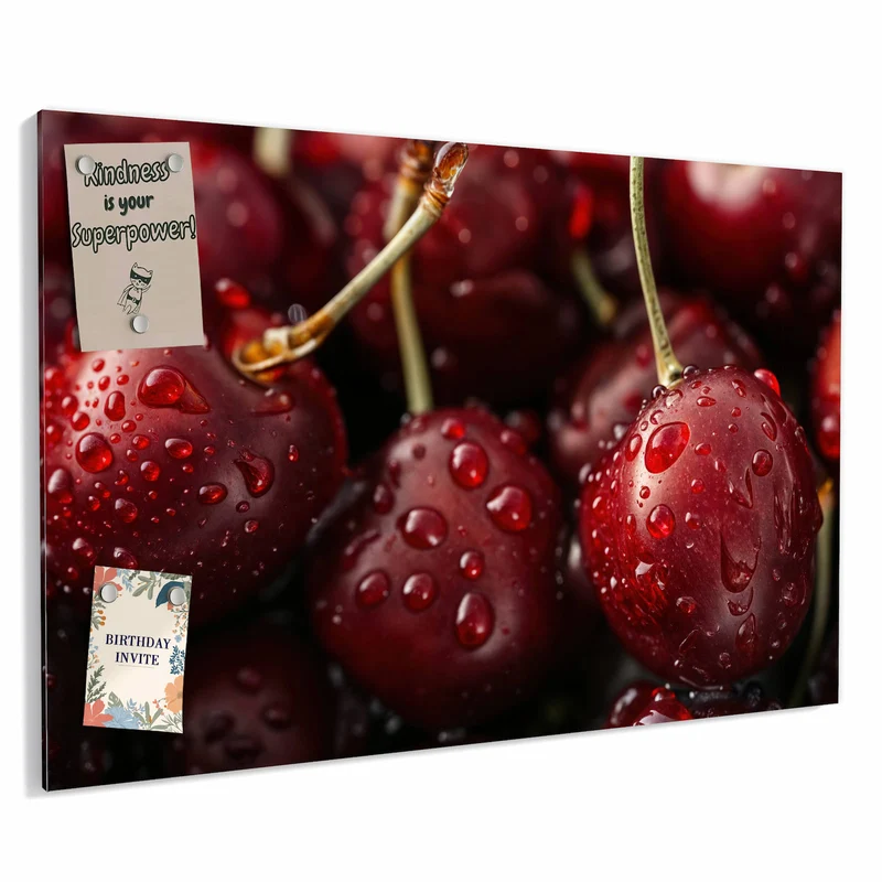 Metall Magnettafel - Rubinrote Kirschen