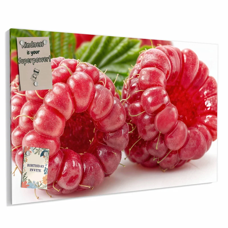 Metall Magnettafel - Saftige Himbeeren