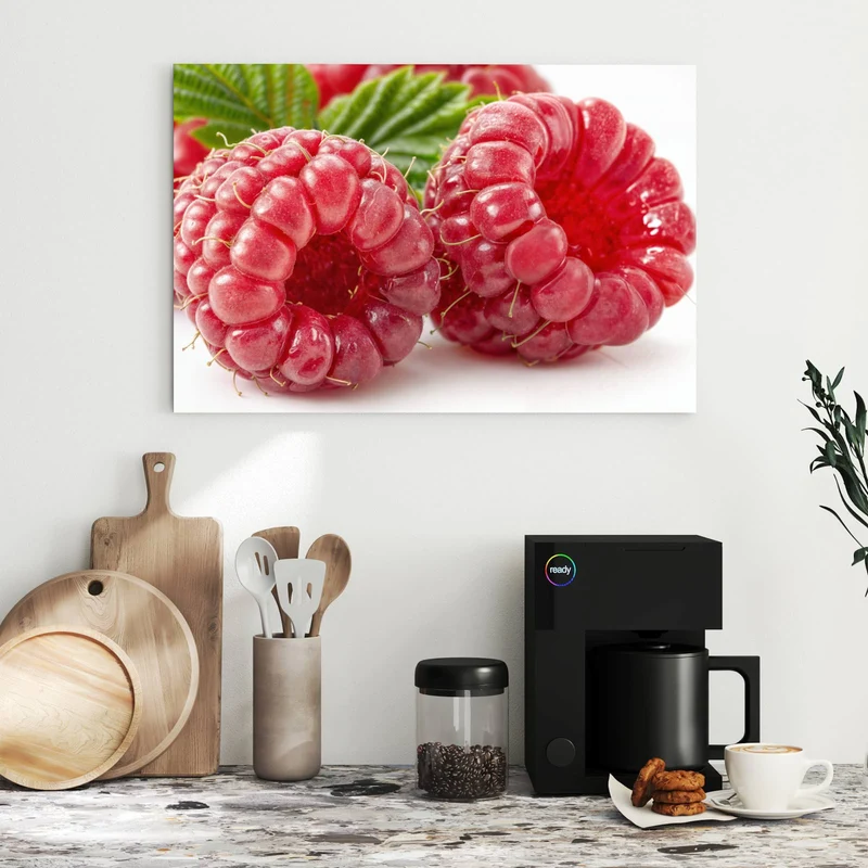 Metall Magnettafel - Saftige Himbeeren