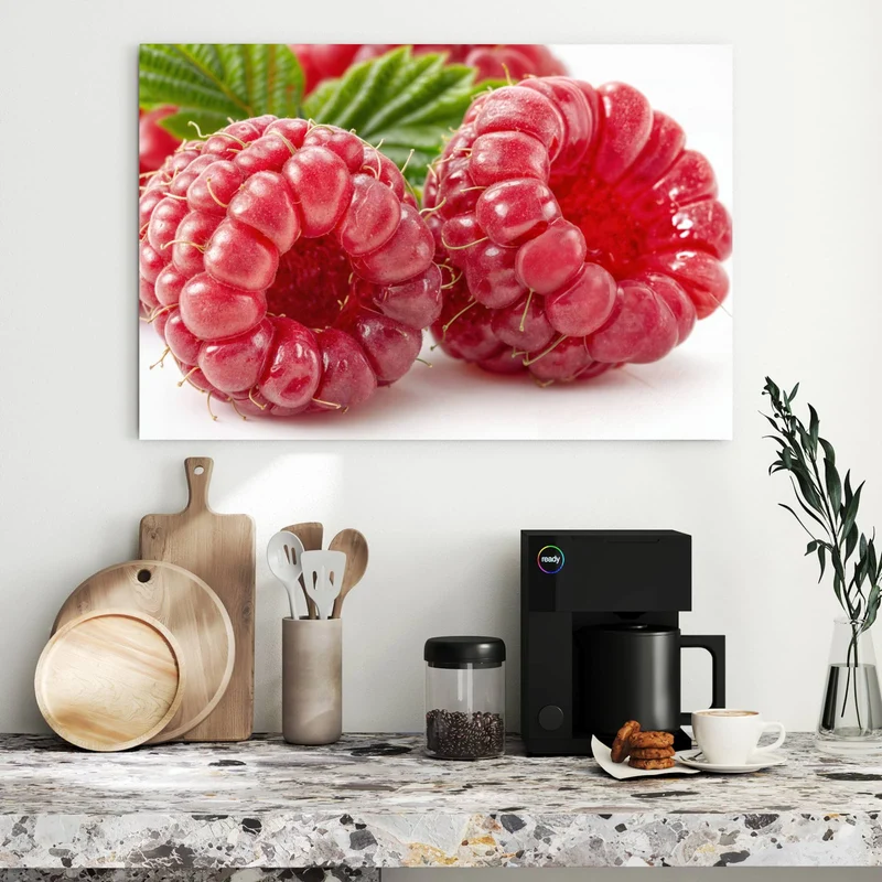 Metall Magnettafel - Saftige Himbeeren